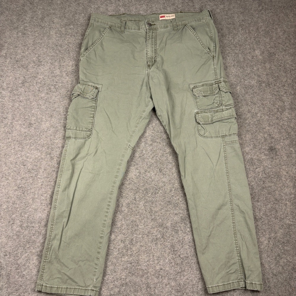 Wrangler Cargo Pants Mens 36x30 Regular Taper Olive Green 70SYWDO - Picture 3 of 14